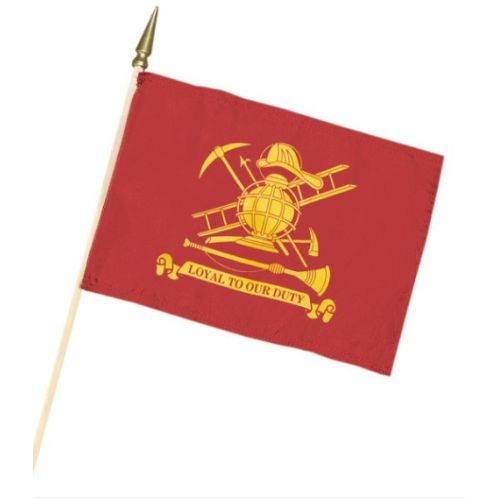 12"x18" Firefighter Mounted Flag with Gold Spear Fire Department